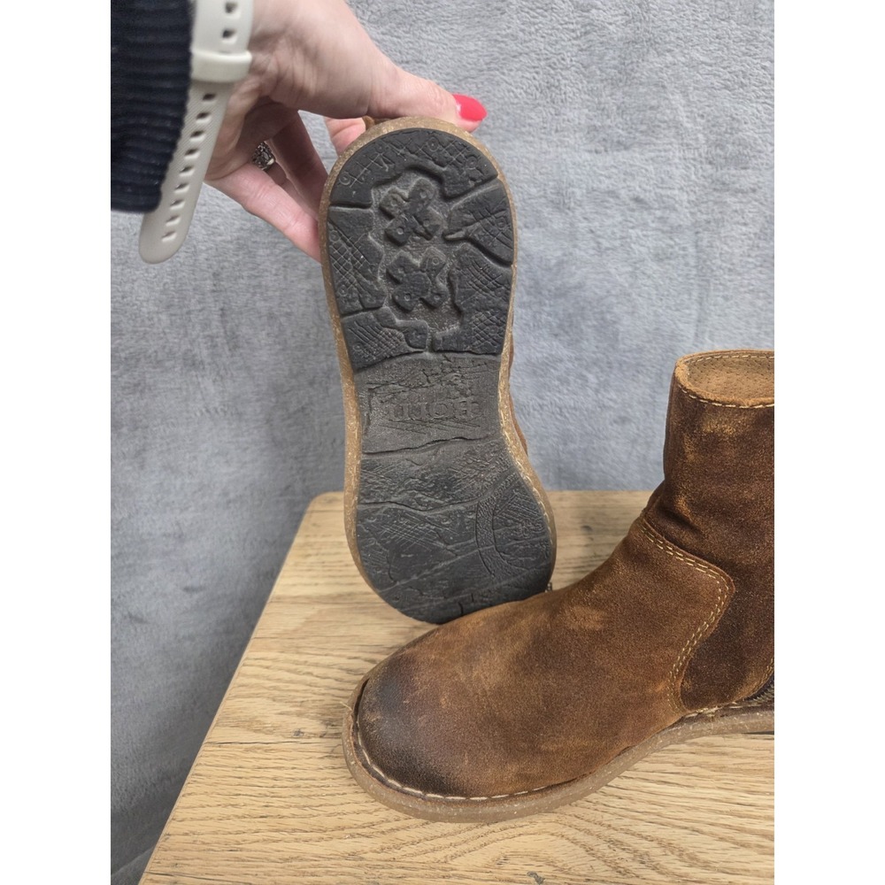 Born Taran Boots Women's Size 7.5 Brown Distressed Suede Leather Ankle Booties - Picture 8 of 13